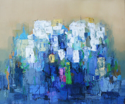 In the evening in Nice by Plamen Bibeschkov, 油畫 for Sale on Singulart