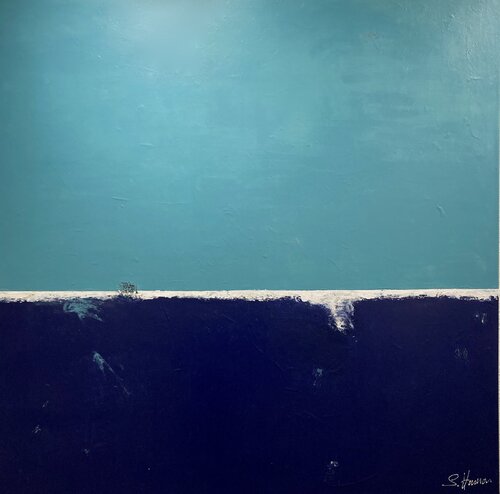 Blue on blue II von Sylvie Hamou, Malerei kaufen auf Singulart