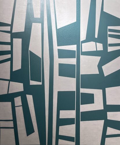 Parts of a whole (green and white) von Sylvie Hamou, Malerei kaufen auf Singulart