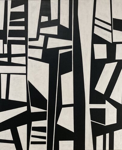 Parts of a whole (black and white) von Sylvie Hamou, Malerei kaufen auf Singulart