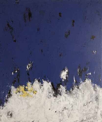 First daffodils in spring snow II von Sylvie Hamou, Malerei kaufen auf Singulart