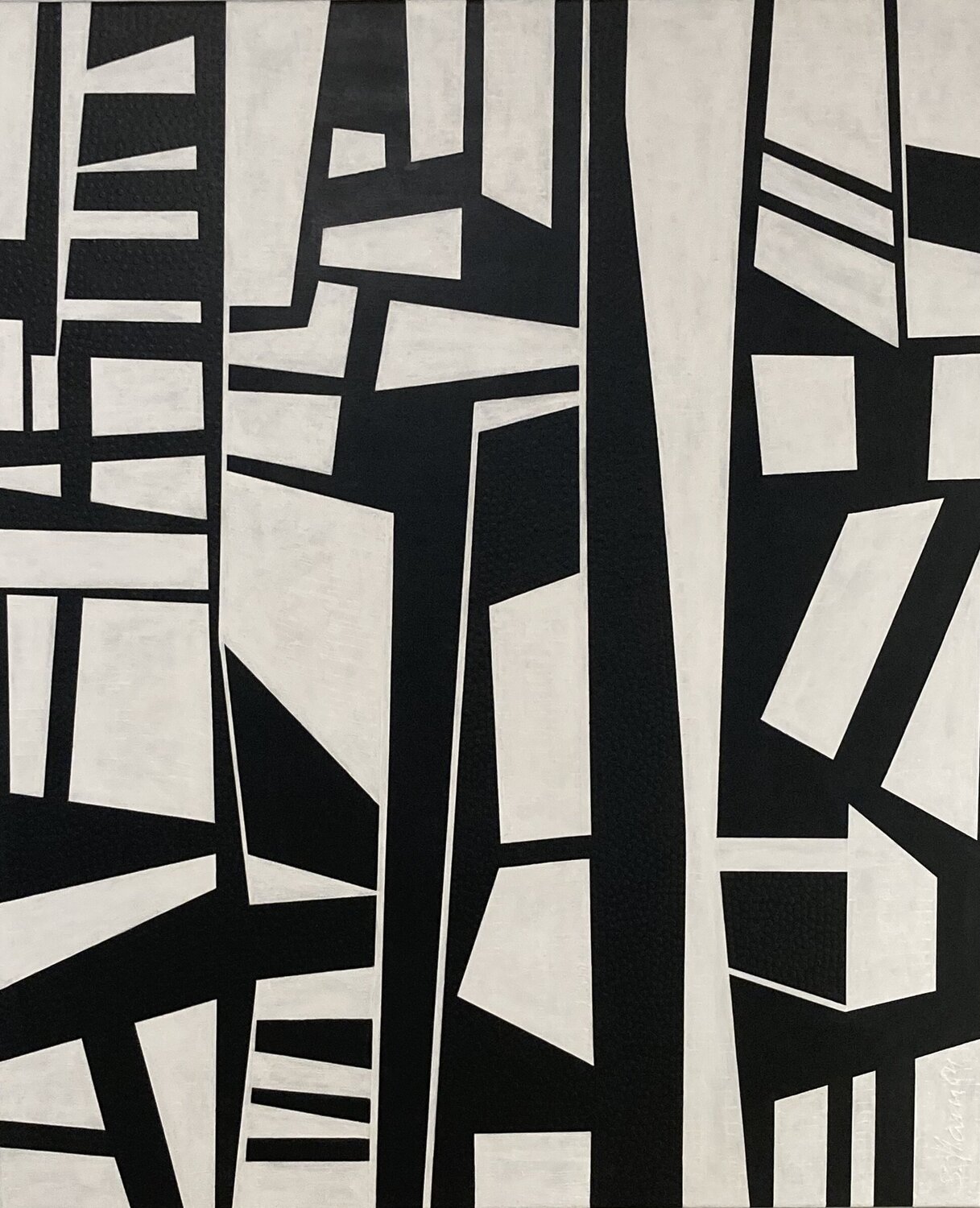 Parts of a whole (black and white) Sylvie Hamou Originalgemälde zu verkaufen