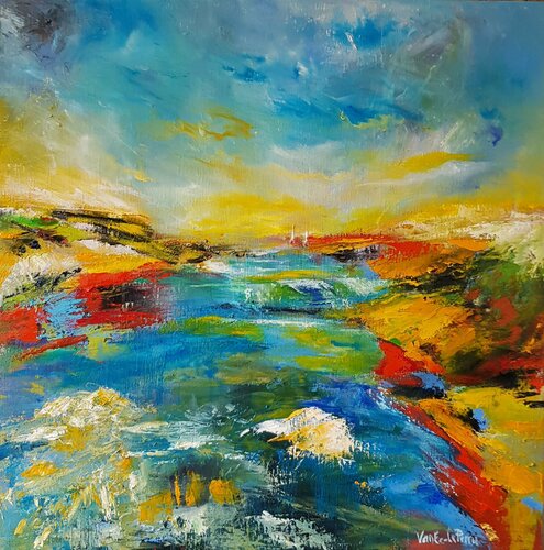 Coule l'Aven  Pont Aven van Beatrice Van Ez-Le Perru, Schilderij te koop op Singulart