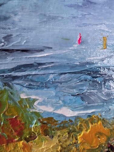 Un petit tour sur l'eau van Beatrice Van Ez-Le Perru, Schilderij te koop op Singulart