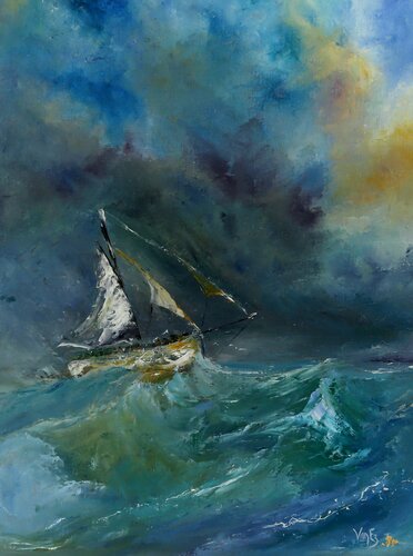 Contre vents et marées van Beatrice Van Ez-Le Perru, Schilderij te koop op Singulart