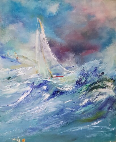 La ligne rouge von Beatrice Van Ez-Le Perru, Malerei kaufen auf Singulart