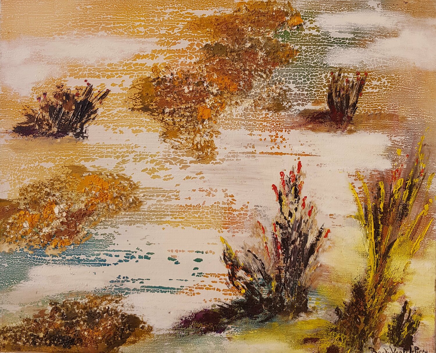 Loire Jaune à Ancenis Beatrice Van Ez-Le Perru Originalgemälde zu verkaufen