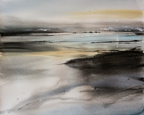 ***Lonely dusk*** par Yuriy Kraft, Œuvre sur papier en vente sur Singulart
