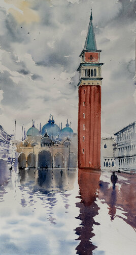 *** Piazza San Marco, Venedig*** di Yuriy Kraft, Opera su carta in vendita su Singulart