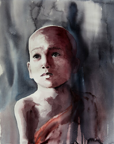 ***Little Monk*** by Yuriy Kraft, 종이 for Sale on Singulart