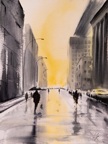***City Road II*** von Yuriy Kraft, Werk auf Papier kaufen auf Singulart