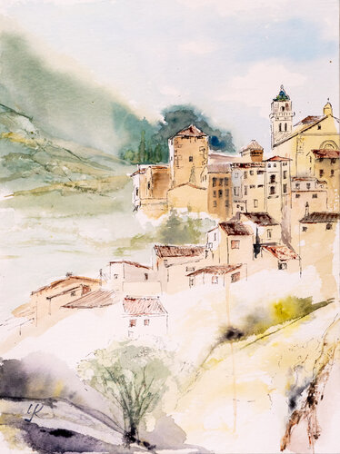 ***Dorf, Italien*** by Yuriy Kraft, Work on Paper for Sale on Singulart