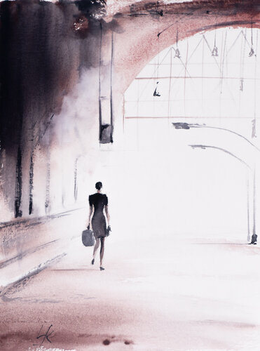 ***Letting Go*** van Yuriy Kraft, Werk op papier te koop op Singulart
