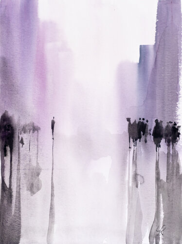 ***Breathing City*** par Yuriy Kraft, Œuvre sur papier en vente sur Singulart