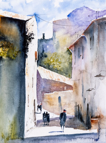 ***Gordes, France*** by Yuriy Kraft, Work on Paper for Sale on Singulart