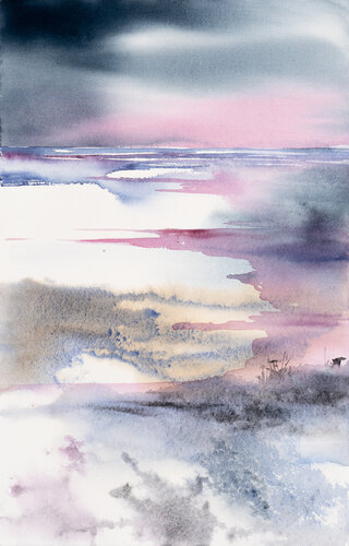 ***Abstract Landscape XIV*** de Yuriy Kraft, Obra en papel a la venta en Singulart