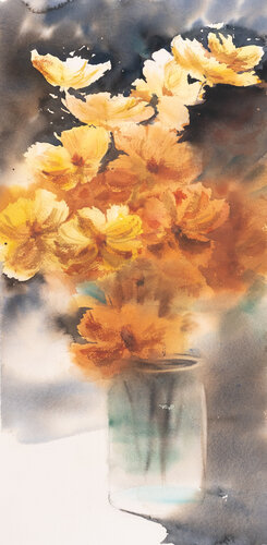 ***Flowers comp XII*** by Yuriy Kraft, Work on Paper for Sale on Singulart