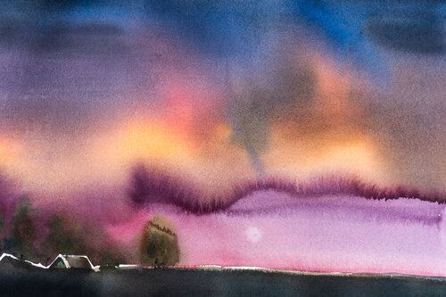 Landscape #21 de Yuriy Kraft, Obra en papel a la venta en Singulart