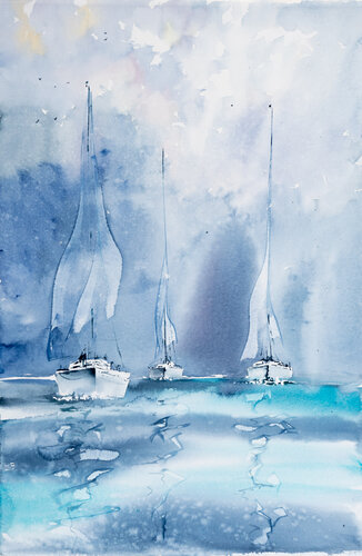 ***Sailing XXIII*** par Yuriy Kraft, Œuvre sur papier en vente sur Singulart