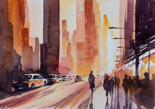 "Metropolis in Golden Hour" Yuriy Kraft
