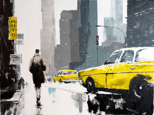 "Urban Winter Dreamscape" di Yuriy Kraft, Pittura in vendita su Singulart