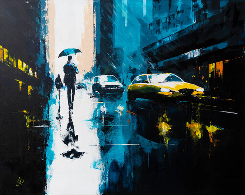 "Rainy Rush Hour" von Yuriy Kraft, Malerei kaufen auf Singulart