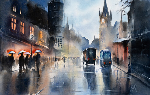 "Evoking the Essence of Old London" par Yuriy Kraft, Peinture en vente sur Singulart