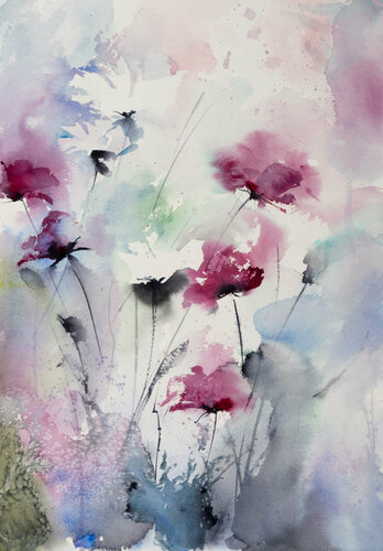 Flowers comp III di Yuriy Kraft, Opera su carta in vendita su Singulart
