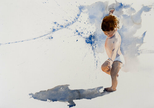 Play with a shadow di Yuriy Kraft, Opera su carta in vendita su Singulart