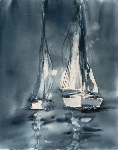 Sailboats di Yuriy Kraft, Opera su carta in vendita su Singulart