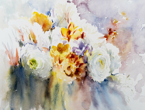 Floral composition I di Yuriy Kraft, Opera su carta in vendita su Singulart