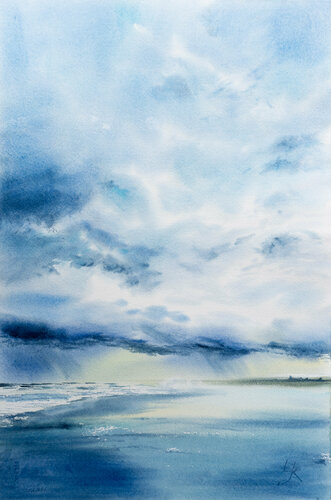 Sea Landscape de Yuriy Kraft, Obra en papel a la venta en Singulart
