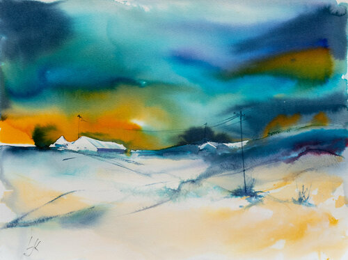 Landscape #9 de Yuriy Kraft, Obra en papel a la venta en Singulart