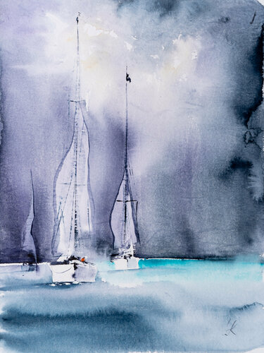 Sailing V par Yuriy Kraft, Œuvre sur papier en vente sur Singulart