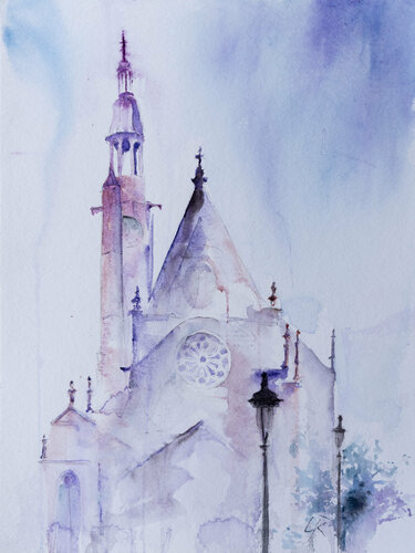 Paris, Cathedral von Yuriy Kraft, Werk auf Papier kaufen auf Singulart