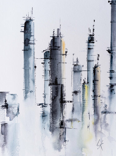 Industrial landscape II von Yuriy Kraft, Werk auf Papier kaufen auf Singulart