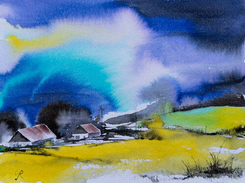 Landscape #10 par Yuriy Kraft, Œuvre sur papier en vente sur Singulart