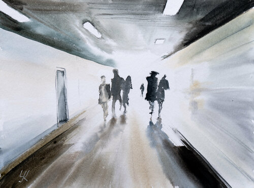 Subway par Yuriy Kraft, Œuvre sur papier en vente sur Singulart