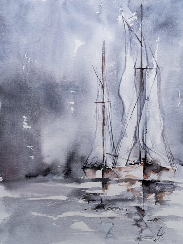 Sailing X by Yuriy Kraft, Work on Paper for Sale on Singulart