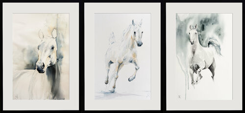 Pferde II - 3 Bilder Set Yuriy Kraft