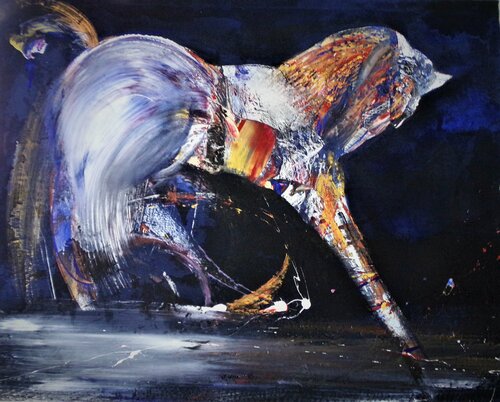 Les ruades de Vic by Alain Moretti, Painting for Sale on Singulart