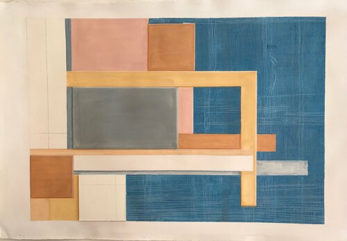 Pueblos Struktur, Series 2. N°2 van Juan Manuel Alvarez-Ossa, Werk op papier te koop op Singulart