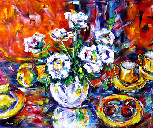 Rotes Stillleben di Mirek Kuzniar, Pittura in vendita su Singulart