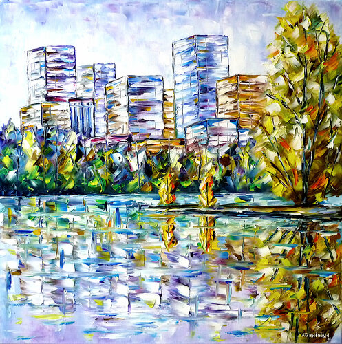 Winter in New York di Mirek Kuzniar, Pittura in vendita su Singulart