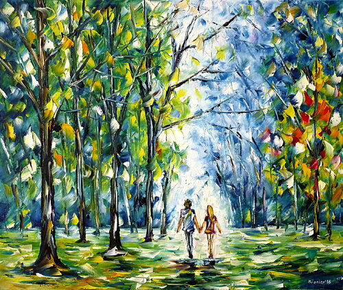 Frühling im Park van Mirek Kuzniar, Schilderij te koop op Singulart