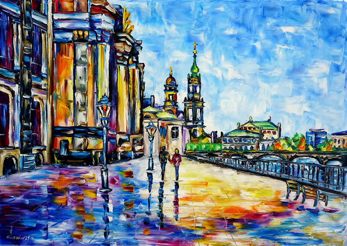 Brühlsche Terrasse, Dresden by Mirek Kuzniar, Painting for Sale on Singulart