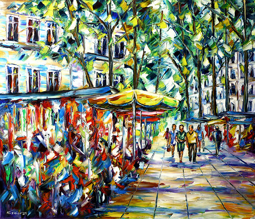 La Rambla, Barcelona van Mirek Kuzniar, Schilderij te koop op Singulart
