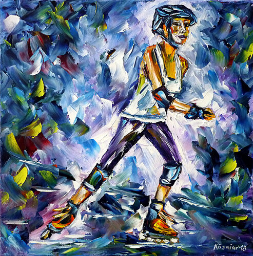 Inlineskaterin di Mirek Kuzniar, Pittura in vendita su Singulart
