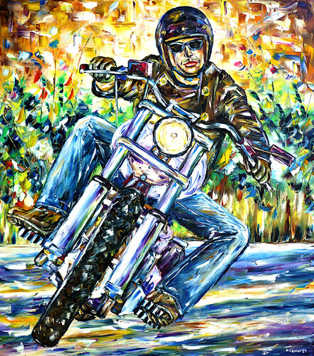 Biker van Mirek Kuzniar, Schilderij te koop op Singulart