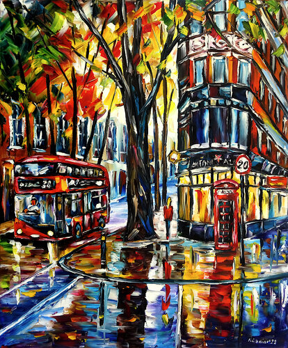 Herbst in London par Mirek Kuzniar, Peinture en vente sur Singulart